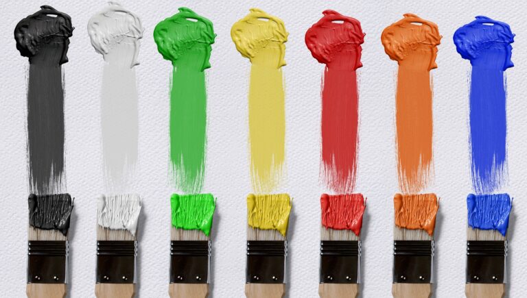 rainbow paint brushes